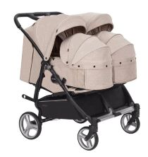 Коляска прогулянкова CARRELLO Connect CRL-5502/1 Cotton Beige для двійні з перенесенням
