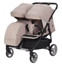 Коляска прогулянкова CARRELLO Connect CRL-5502/1 Cotton Beige для двійні з перенесенням