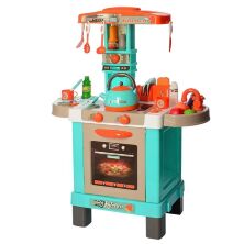Дитячий ігровий набір інтерактивна кухня LIMO TOY 008-939A плита, духовка звук, світло посуд продукти Блакитна**