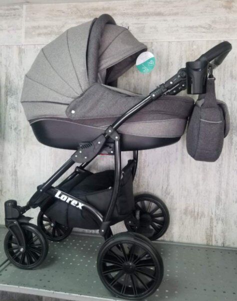 Дитяча універсальна Коляска 2 в 1 Lorex Льон + ЕКО шкіра