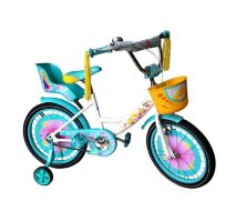 Дитячий велосипед для дівчинки Azimut Girls колеса 18 дюймів із переднім кошиком/сидінням для ляльки/рожевий