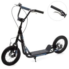 Двоколісний Самокат дорослий iTrike SR2-045-3-B сталевий з ручним гальмом / колеса 12д / чорний**