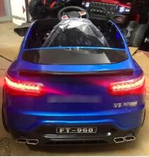 Дитячий електромобіль Машина M 4299EBLRS-4 BMW чотири мотори, шкіряне сидіння, MP3, USB, світло, синій фарбований