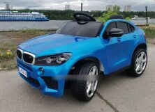 Дитячий електромобіль Машина M 4299EBLRS-4 BMW чотири мотори, шкіряне сидіння, MP3, USB, світло, синій фарбований