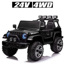 Дитячий двомісний електромобіль Джип Bambi Racer 4WD M 4572EBLR-2(24V) на EVA колесах / чорний**