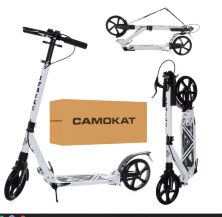 Двоколісний Самокат складаний Для дорослих iTrike SR2-018-10-W1 з ручним гальмом і замком / білий**