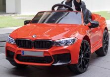 Дитячий електромобіль машина Bambi 4791EBLR-3 BMW M5 з шкіряним сидінням / Автомобіль на ЄВА колесах / червоний