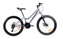 Гірський велосипед AZIMUT Pixel 24 дюймів GFRD сіро-бірюзовий