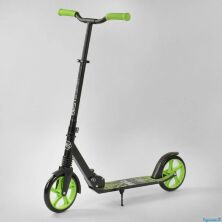 Самокат дитячий двоколісний складаний Best Scooter 21478 WOLF амортизатор чорно-зелений