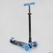 Самокат дитячий триколісний А 24656/779-1305 MAXI Best Scooter пластмасовий підсвічування коліс блакитний