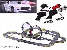 Іграшковий гоночний автотрек 9903 з двома машинами на пульті керування від мережі світиться**