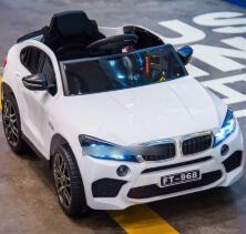 Дитячий електромобіль Машина M 4299EBLR-1 BMW чотири мотори, шкіряне сидіння, MP3, USB, світло, білий