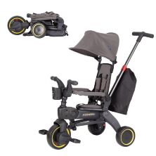 Дитячий триколісний велосипед-коляска TILLY COMBI T-392 GREY з батьківською ручкою сірий