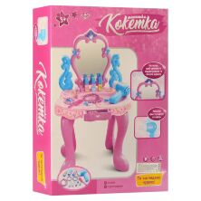 Дитячий туалетний столик, Трюмо з дзеркалом для дівчинки "Маленька кокетка" 008-86 з аксесуарами / рожевий