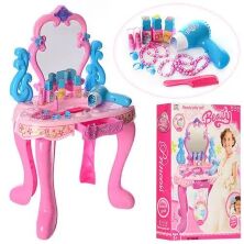 Дитячий туалетний столик, Трюмо з дзеркалом для дівчинки "Маленька кокетка" 008-86 з аксесуарами / рожевий