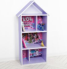Будиночок стелаж полку Дитяча дерев'яна для іграшок і книг H 2020-24-2 "LOL" лаванда **