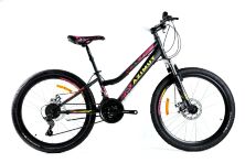 Гірський велосипед AZIMUT Pixel 24 дюймів GFRD / рама 12" / чорно-рожевий