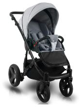 Коляска 2 в 1 Bexa Light FL-1 чорний (білі візерунки) - сірий прогулянковий блок