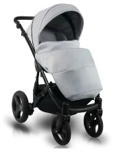 Коляска 2 в 1 Bexa Light FL-1 чорний (білі візерунки) - сірий прогулянковий блок