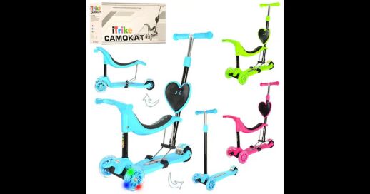 Самокат iTrike 5в1 беговел з батьківською ручкою JR 3-057