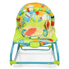 Дитячий шезлонг-качалка Bambi 6920 з регульованою спинкою салатовий ***