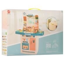 Дитяча Кухня з водою та холодною парою 998A-B 56 аксесуарів, Продукти, прилади, Світлові та Звукові Рожева