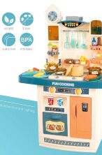 Дитяча Кухня з водою та холодною парою 998A-B 56 аксесуарів, Продукти, прилади, Світлові та Звукові Рожева