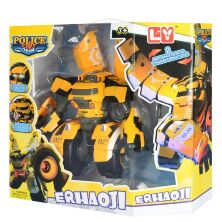 Робот-трансформер машина JC18002 звук, світло стріляє кулею на батарейках жовтий