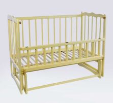 Дитяче ліжечко дерев'яна маятник з шухлядою і відкидним бортом "Сон" вільха - колір світло-коричневий