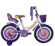 Дитячий велосипед для дівчинки Azimut Girls колеса 16 дюймів з передньої кошиком/сидінням для ляльки/фіолетовий