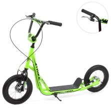 Двоколісний Самокат дорослий iTrike SR2-045-3-GR сталевий з ручним гальмом / колеса 12д / зелений**