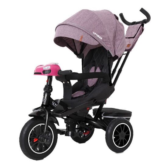 Велосипед коляска дитячий триколісний TILLY CAYMAN з пультом і посиленою рамою T-381/7 Фіолетовий льон