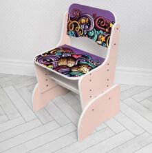 Дитяча регульована парта зі стільчиком растишка Bambi B 2071-106-5 Орнамент рожевий**