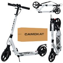 Двоколісний Самокат складаний Для дорослих iTrike SR2-018-11-W1 з ручним дисковим гальмом і замком / білий**