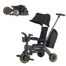 Дитячий триколісний велосипед-коляска TILLY COMBI T-392 BLACK з батьківською ручкою чорна