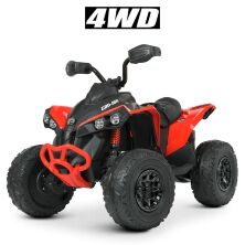 Дитячий одномісний електромобіль на керуванні Квадроцикл 4WD M 5001EBLR-3 М'яке сидіння / Червоний