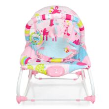 Дитячий шезлонг-качалка Bambi 6921 з регульованою спинкою рожевий ***