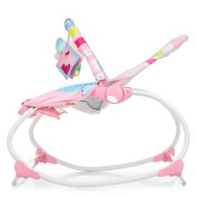 Дитячий шезлонг-качалка Bambi 6921 з регульованою спинкою рожевий ***