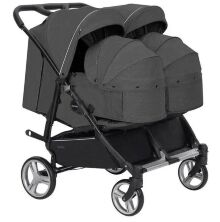 Коляска прогулочная CARRELLO Connect CRL-5502/1 Serious Black для двійні c перенесенням