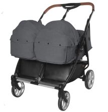 Коляска прогулочная CARRELLO Connect CRL-5502/1 Serious Black для двійні c перенесенням