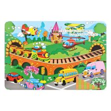 Дитячий столик зі стільчиком Bambi A19-TC Транспорт синій складаний**