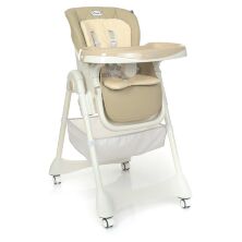 Класичний стільчик для годування EL CAMINO ME 1086 DESSERT Beige сидіння з екошкіри / бежевий**