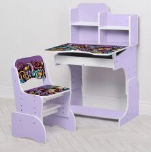 Дитяча регульована парта зі стільчиком растишка Bambi B 2071-106-4 Орнамент лаванда**