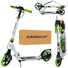 Двоколісний Самокат складаний Для дорослих iTrike SR2-018-11-WGR з ручним дисковим гальмом і замком/біло-зе.