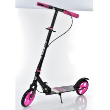 Двоколісний самокат дитячий складаний iTrike SR2-008-BP з ручним гальмом і підніжкою / чорно-рожевий**