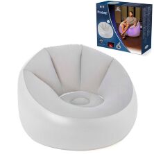 Крісло велюрове BESTWAY 75086 біле з підсвічуванням LED**