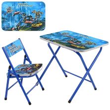 Дитячий столик зі стільчиком Bambi A19-TF Трансформери синій складаний**