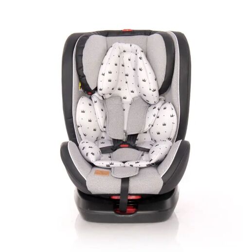 Дитяче автокрісло Lorelli (Bertoni) NEBULA Isofix 0-36 kg Grey Crowns сіре