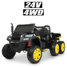 Дитячий двомісний електромобіль Bambi Racer Джип Квадроцикл 4WD M 4285EBLR-6(24) чохол в комплекті / жовтий