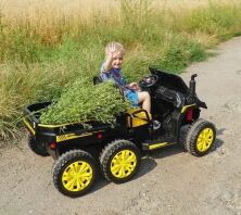 Дитячий двомісний електромобіль Bambi Racer Джип Квадроцикл 4WD M 4285EBLR-6(24) чохол в комплекті / жовтий